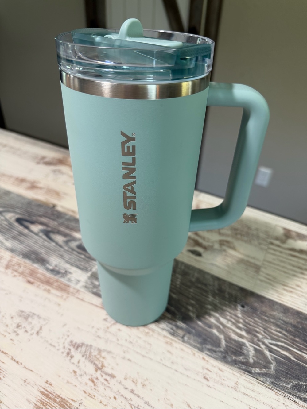 Stanley Stainless Travel Mug in Light Aqua